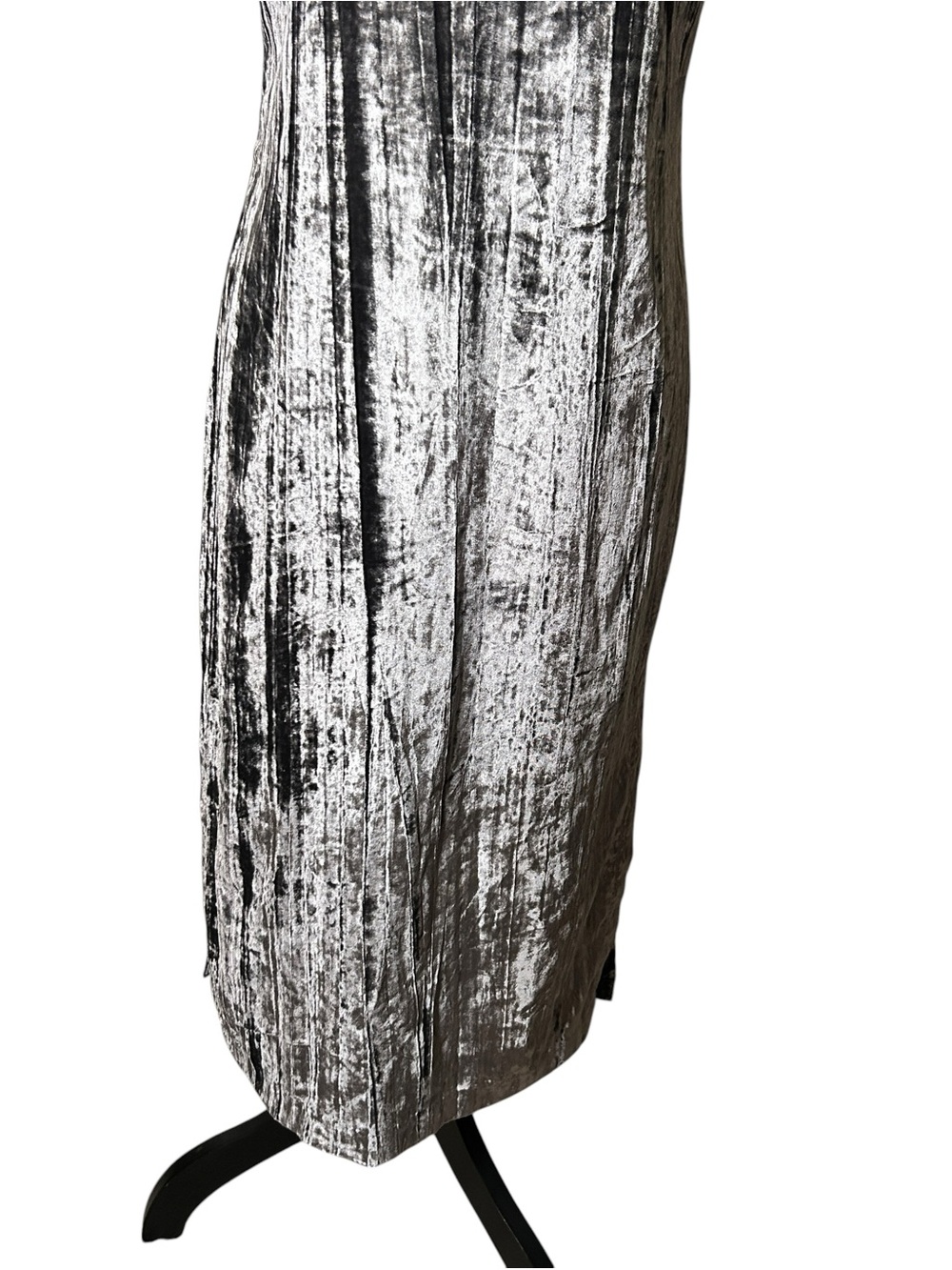 Splendid Black Crushed Velvet Midi Slip Dress Size XS NWT - Picture 6 of 13